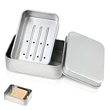 Ouligay Seifendose aus Aluminium Seifenschalen mit Herausnehmbarem Abtropfgitter Metal Soap Dish...