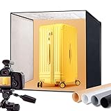RALENO Fotostudio Set 60 x 58 x 58 cm professionelle superhelle Fotobox mit 65 W / 5500 K / 92 CRI...