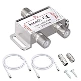 Justech SAT-Verteiler 2-Fach Splitter 2-Wege Verteiler TV Radio F-Stecker Adapter TV Fernseh Adapter...