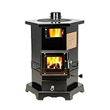 LLZJDDPLY Sechseckiger Kaminofen Holzofen, Multifunktionaler Pelletofen, Geeignet for Holz, Kohle...