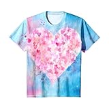 Valentinstags-Shirts für Frauen, Batik-T-Shirt mit Herzmotiv, Valentinstags-T-Shirt, lässige...
