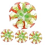 GARIOUANS 4 Stücke Teiliges Bunter Saugnapf Spaßball mit Leuchteffekt Elastisch und Springfreudig...