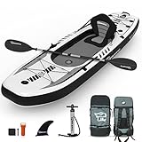 TIGERXBANG Aufblasbares Kajak mit abnehmbarem Sitz, 310x89x20cm SUP Kajak Set inkl....