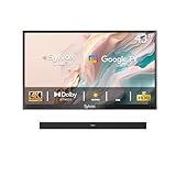 SYLVOX Outdoor TV mit Soundbar, 43 Zoll Smart TV wasserdichte Outdoor Fernseher, 4K Fernseher für...