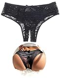 ohyeahlady String Tanga Damen Sexy Dessous Offener Schritt Spitze Slip Große Größen Panty Hipster...