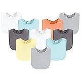 Hudson Baby Uni Lätzchen mit wasserdichtem Futter, Grau, Orange, Einheitsgröße