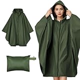 Jokureao Wasserdichter Regenponcho mit Tragetasche, Winddichte Regenbekleidung für Damen & Herren,...