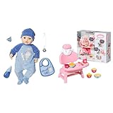 Baby Annabell Baby Alexander, weiche Puppe mit 8 Funktionen & Lunch Time Tisch, Puppenstuhl und...