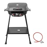 Royal Gourmet 2- Brenner Gasgrill kleiner Balkon-Picknick-Grill, 5 kW Grillwagen für Garten und...