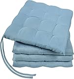 GREEN MARK Textilien Basic 4er-Set Sitzkissen Stuhlkissen für Außen oder Innen 40x40cm weich...