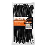 SWEED Kabelbinder Schwarz 200mm x 4.8mm, 100 Stück Kabelbinder UV Beständig, Schwarze Kabelbinder...