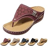 Orthopädische Pantoletten Damen 2026 Sommer Latschen Schlappen Offene Schuhe Hausschuhe Plateau...