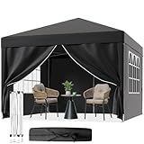 Flamaker Pavillon 3x3x2.6 Wasserdicht Faltpavillon Stall mit 4 Seitenteilen Gartenpavillon...