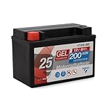 CARTEC Motorradbatterie YTX9-BS, 9Ah, 200A, Gel Technologie Motorrad-Starter-Batterie,...