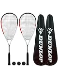 Dunlop Biotec X-Lite Squashschläger x 2 + Schlägerhülle (2) + 3 Squash-Bälle (Verschiedene...