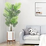 120 cm Kunst-Palme, Künstliche Areca-Palme Kunstpflanze Tropische Seidenpalme mit 18 Stämmen,...