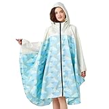 Generisch Regenjacke Damen langer Regenmantel Unisex Regenponcho mit Wasserdichte Pattentasche...
