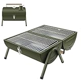 kisidus Holzkohlegrill Klappgrill Tragbarer, Campinggrill Doppel Grillfläche 33.7 x 21.5 cm,...