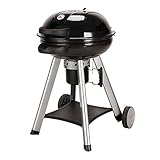 TAINO NEO Holzkohle-Kugelgrill mit klappbarem Deckel Kettle-Grill Ø 57 cm Thermometer Schwarz