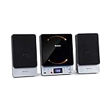 auna Microstar - Microsystem, Vertikalanlage, CD-Player, Bluetooth, Stereo-Lautsprecher, USB-Port,...