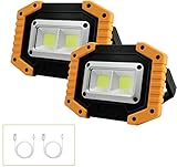 Tekstap LED Baustrahler Akku, Campinglampe Tragbar, 2xCOB 30W 1500LM LED Arbeitsleuchte USB für...