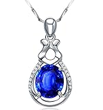 Epinki 18K Au750 Weiß Gold Frauen Kette, 2.1ct Tanzanite Anhänger Wassertropfen...