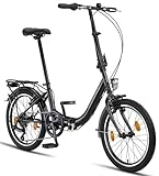 Chillaxx Bike URBAN 20 Zoll Faltrad, Klapprad, Shimano 6 Gang-Schaltung, LED Batterie-Licht,...