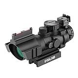 ESSLNB Zielfernrohr 4x32mm Airsoft Red Dot Visier Leuchtpunktvisier mit Fiberoptik und 11mm/22mm...
