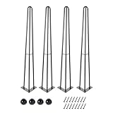 ManyiHome 40,6 cm Haarnadel-Tischbeine für Möbel, 4er-Set, stabile Gusseisen, moderne...