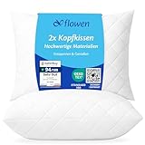 Flowen Kopfkissen 40x80 cm Kissen für Bett 40 x 80 2er Set Bettkissen Hypoallergene Anti-Milben...
