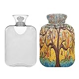 SKYSHU Colorful Tree Wärmflasche, transparent, auslaufsicher, waschbar, hitzebeständig,...