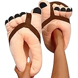 Nuqqichongtian Flauschige Hausschuhe,Monster Furry Hausschuhe Big Feet Abenteuer Hausschuhe Lustige...