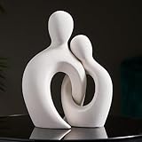 Eachave Skulptur Deko Weiß Abstrakte Kunst Statue Pärchen-Statue Kreative Kussskulptur Geeignet...