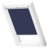 VELUX Original Dachfenster Sichtschutzrollo für F06, Dunkelblau, mit weißer Führungsschiene