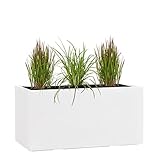 Pflanzwerk® Pflanzkübel Fiberglas WEISS TUB 40x80x40cm *Frostbeständige Blumenkübel* *Deutsche...