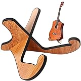 LacBec Gitarrenständer Holz, Universal Anti-Rutsch Gitarren Ständer, Klappbar & Tragbar X-Frame...