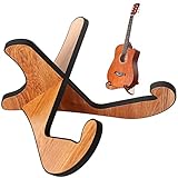 LacBec Gitarrenständer Holz, Universal Anti-Rutsch Gitarren Ständer, Klappbar & Tragbar X-Frame...