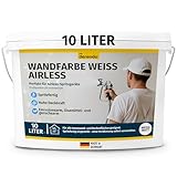 derendo Wandfarbe Weiß Airless deckend – Direkt spritzfähig ohne Verdünnen, hochdeckende...