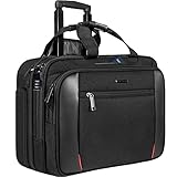 EMPSIGN Bussiness Trolley Laptoptasche mit Rollen, Rolling Laptop Case mit Rädern Bis zu 17,3 Zoll...