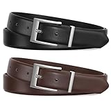 JasGood 2 Stück Damen Ledergürtel Klassisch Gürtel mit Metallschnalle Taillengürtel für Jeans...