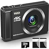 Digitalkamera 4K 44MP Kompakte Digitalkamera mit 16X Digitalzoom für Fotografie, Autofokus Tragbare...