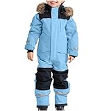 SKAJGL Skioverall Unisex Kinder Winddicht mit Kapuze Schneeanzug Wasserdicht Atmungsaktiv...