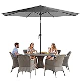 4smile Sonnenschirm 300 cm, mit UV 50+ Schutz – großer Sonnenschirm großer für die Terrasse,...