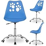 SPRINGOS Schreibtischstuhl Kinder ab 6 Jahren Blau höhenverstellbar + Kinderschreibtischstuhl...