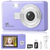 Digitalkamera Fotokamera mit 64GB Karte, 1080P FHD 40MP Kinder Kamera 2.4' LCD, Wiederaufladbare...
