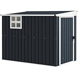 Outsunny Metall Gerätehaus 2,7m² 128x231x181cm Geräteschuppen mit Pultdach Fenster...