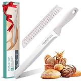 HAUSHOF Brotmesser mit Wellenschliff, 20 cm Klinge rostfreier Edelstahl, Leichtes Küchenmesser mit...