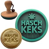 „HASCH“-Keksstempel | Cannabis & Weed Plätzchenstempel | Prägemotiv mit Marijuana Blatt...