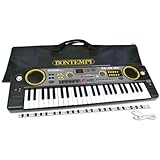 Bontempi School Digital Keyboard 15 4920 mit 49 Tasten, Schwarz