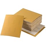 Shawya 40 Stück 1/4-Blatt-Schleifpapier 11,4 x 14 cm, goldfarbenes Schleifpapier mit Ring- und...